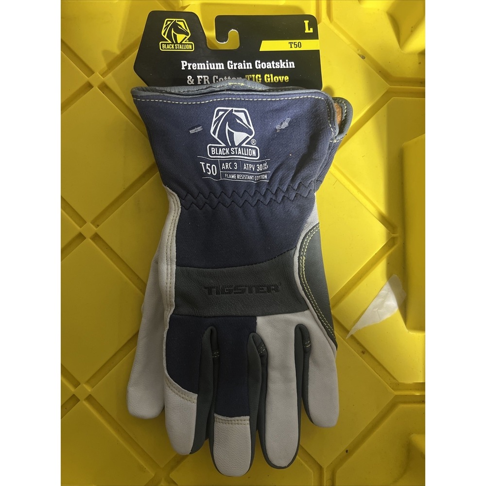 Revco TIG Welding Glove Black Stallion T50 Premium Grain Goatskin Cotton Back LG